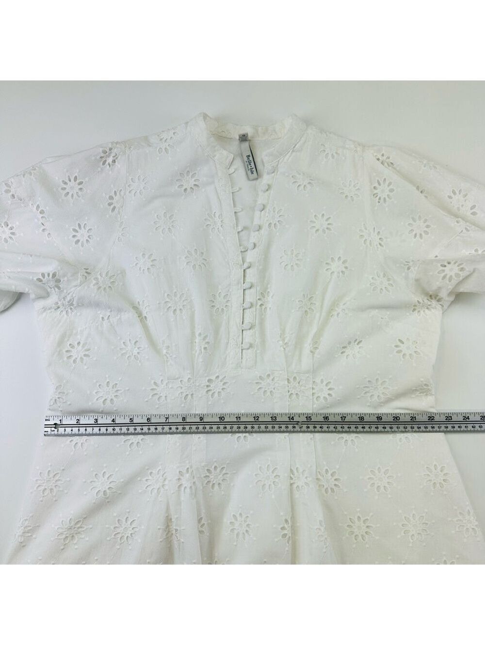 Curvy Girl white eyelet cotton dress Size 16 Torrid Belle Isle Puff Sleeve - Picture 8 of 16